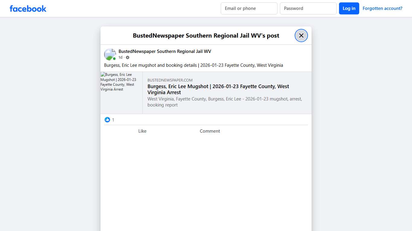 Burgess, Eric... - BustedNewspaper Southern Regional Jail WV Facebook